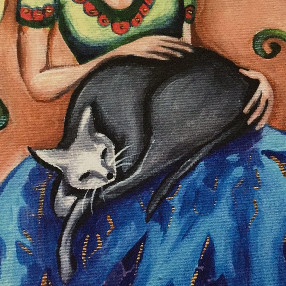 PRINT Frida Kahlo Bird and Cat - Picture 3 of 3